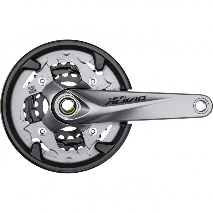 Система SHIMANO ALIVIO, T4060, 175 мм, интегрированный вал, 48/36/26, с защитой, серебристая EFCT4060EX866CS Система SHIMANO ALIVIO, T4060, 175 мм, интегрированный вал, 48/36/26, с защитой, серебристая EFCT4060EX866CS
