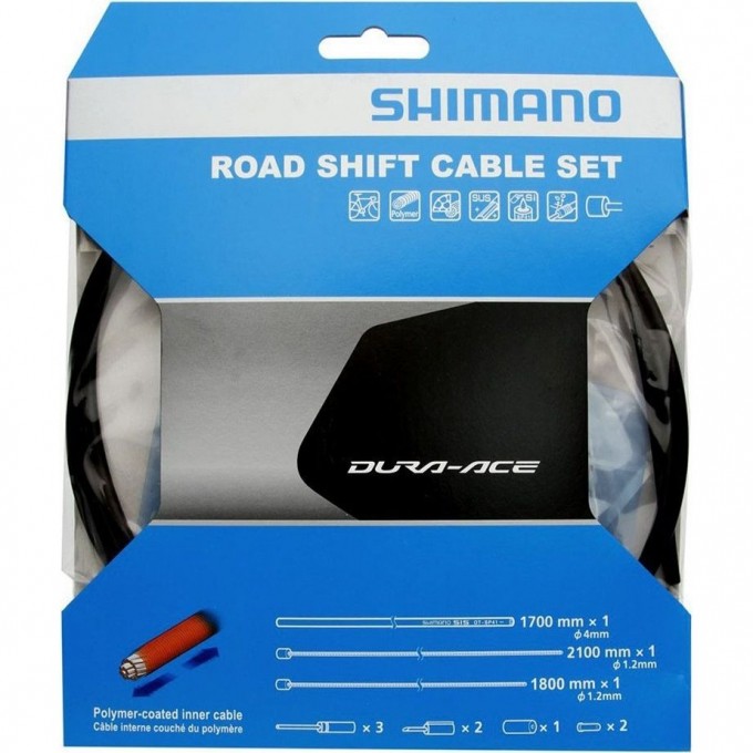 Трос и оплетка переключателя SHIMANO OT-SP41, шоссе,полимерное покрытие, 1700 мм, черного цвета Y63Z98910 Трос и оплетка переключателя SHIMANO OT-SP41, шоссе,полимерное покрытие, 1700 мм, черного цвета Y63Z98910