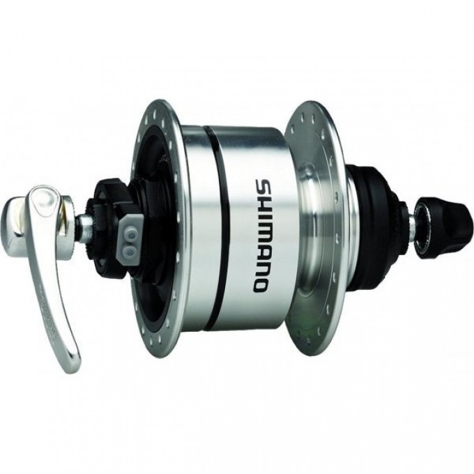 Втулка динамо SHIMANO 3D72, 32 отверстия 6V-3W, QR, C.Lock, серебристая, EDH3D72BS Втулка динамо SHIMANO 3D72, 32 отверстия 6V-3W, QR, C.Lock, серебристая, EDH3D72BS